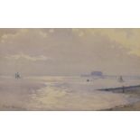 Ernest Marillier (19th/20th C.), watercolour, 'A February evening, Hastings', signed and dated 1892,