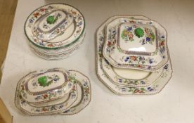 An early 20th century Copeland Spode floral part dinner service retailed by Waring and Gillow,