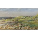 Helen O'Hara (1846-1920), watercolour, Sheep in a coastal landscape, monogrammed and dated 1882,