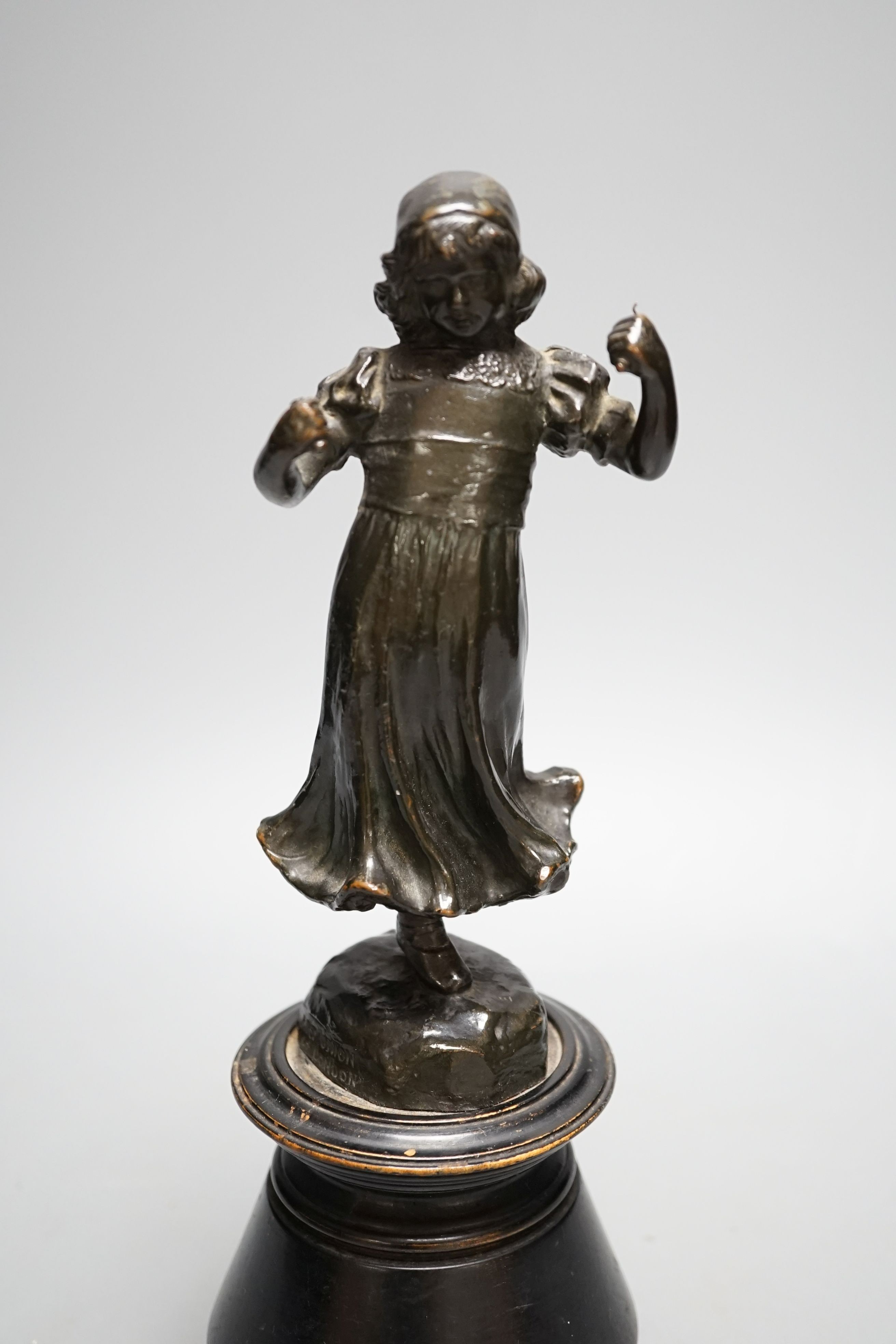 Louis Frederick Roselieb (Roslyn) - an Edwardian Art Union of London bronze figure of a girl,17.5cm - Image 2 of 6