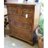 An 18th century style oak chest, width 83cm depth 46cm height 104cm