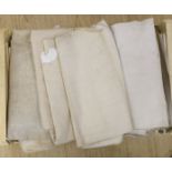 Twelve French provincial coarse linen night shirts.