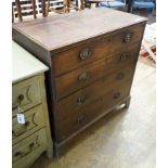 A George III mahogany chest of four drawers, width 91cm depth 49cm height 94cm