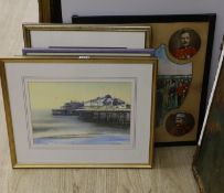 Sussex Interest: A watercolour of the West Pier, Brighton by Cecil Rice, 25 x 35cm, a Graham Clark