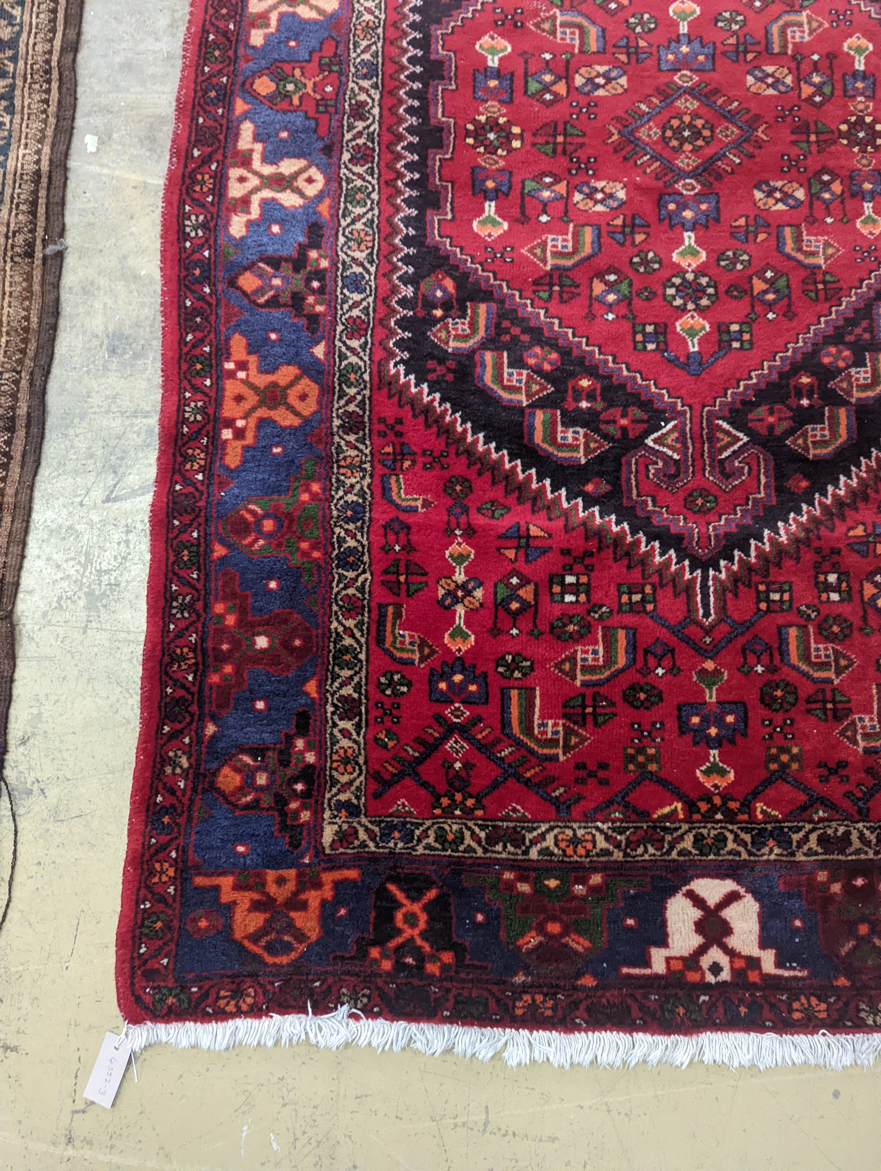 A Hamadan red ground rug, 220 x 130cm - Image 2 of 5