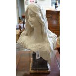 A composition faux marble 'Poesie' bust, height 58cm