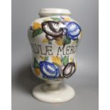 A Dutch Delft drug jar - 26cm tall