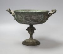 A Barbedienne style small bronze tazza - 12cm tall