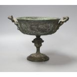 A Barbedienne style small bronze tazza - 12cm tall