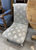 A Victorian upholstered nursing chair, width 54cm, depth 64cm, height 86cm