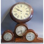 An early 20th century Goldsmiths & Silversmiths amboyna cased mantel clock, width 41cm, together