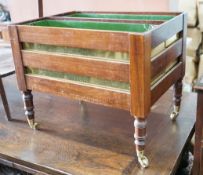 A 19th century mahogany two division planter with brass liners converted from a Canterbury, width