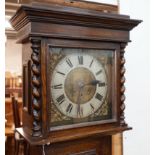 A 1920's oak 8 day longcase clock, height 187cm