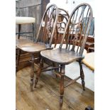 A pair of Victorian ash and elm Windsor dining chairs