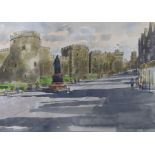 Robert Tavener (1920-2004), ink and watercolour, 'Windsor Castle - Victoria Monument', signed, 27