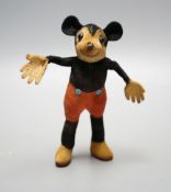 A 1930's Dean’s Ragbook felt and velvet model of Micky Mouse,7 cms high.