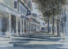 Robert Tavener (1920-2004), ink and watercolour, 'The Pantiles - No.2, Tunbridge Wells', signed,