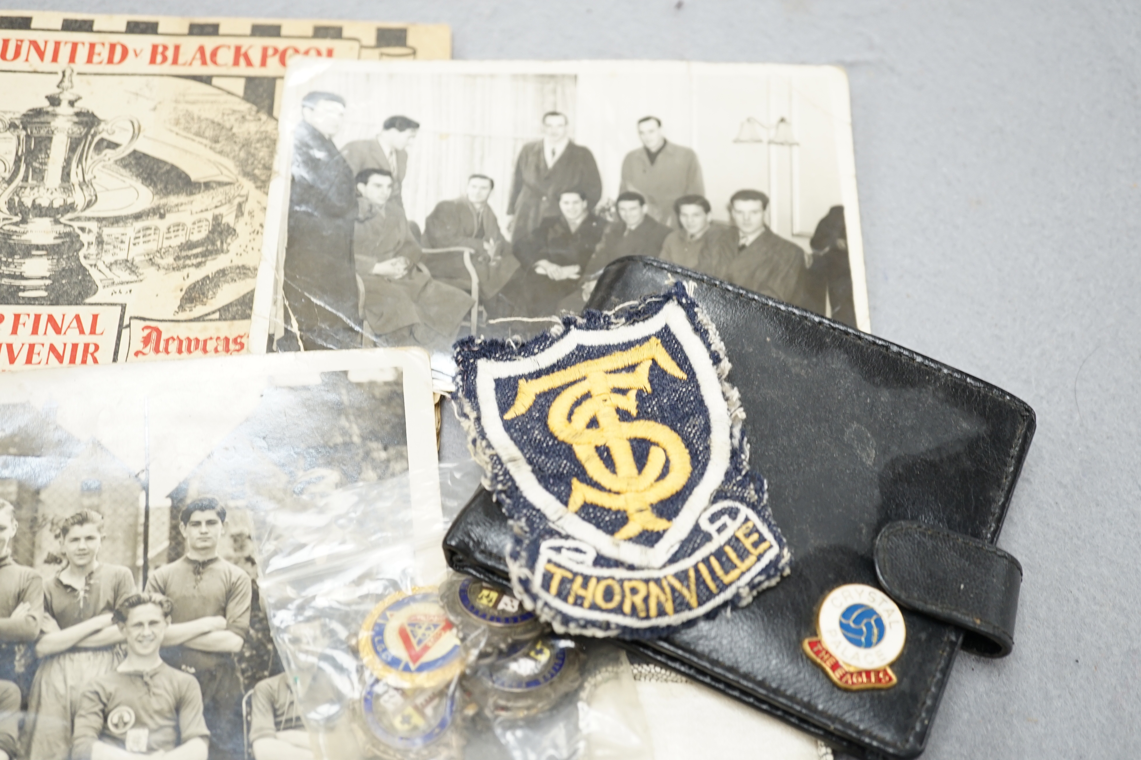 Football collection including 9ct. gold Tyneside Football League medal, 1896-97 - Image 4 of 6