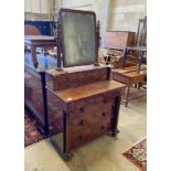 A 19th century French mahogany dressing chest, width 89cm, depth 50cm, height 165cm