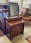 A 19th century French mahogany dressing chest, width 89cm, depth 50cm, height 165cm