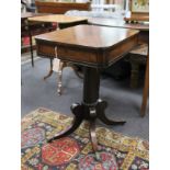 A Regency rectangular rosewood side table, width 56cm, depth 45cm, height 72cm