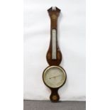 A George III inlaid mahogany wheel barometer, marked Tetamanzi, Colchester, height 99cm