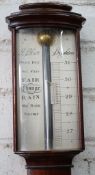 A Georgian style mercury stick barometer and thermometer, dial marked J. Blatt, Brighton, in