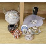 Assorted Japanese ceramics and cloisonne including Satsuma, Kutani etc.