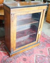 A Victorian inlaid walnut gilt metal mounted pier cabinet, width 80cm, depth 30cm, height 101cm
