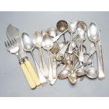 A quantity of assorted 19th century and later flatware, various dates and makers, and minor plated