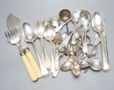 A quantity of assorted 19th century and later flatware, various dates and makers, and minor plated