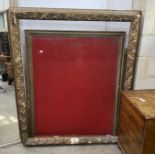 A 19th century giltwood and gesso rectangular frame with inner moulded slip, converted to a notice