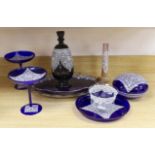 A quantity of Venetian lace pattern enamelled glass tableware (9)
