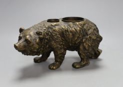 A Bronze ‘bear’ inkstand 21cm