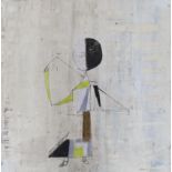Suzanne Van Damme (1901-1986), mixed media, Figure with kite, signed, 34 x 33cm