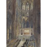 SL (19th C.), watercolour, Interior of Westminster Abbey from the old organ screen, c.1865,