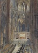 SL (19th C.), watercolour, Interior of Westminster Abbey from the old organ screen, c.1865,