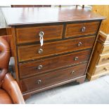 An Edwardian inlaid mahogany chest, fitted two short and three long drawers, width 106cm, depth