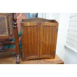 A late Victorian / Edwardian oak stationery cabinet with file interior, width 57cm, depth 29cm,