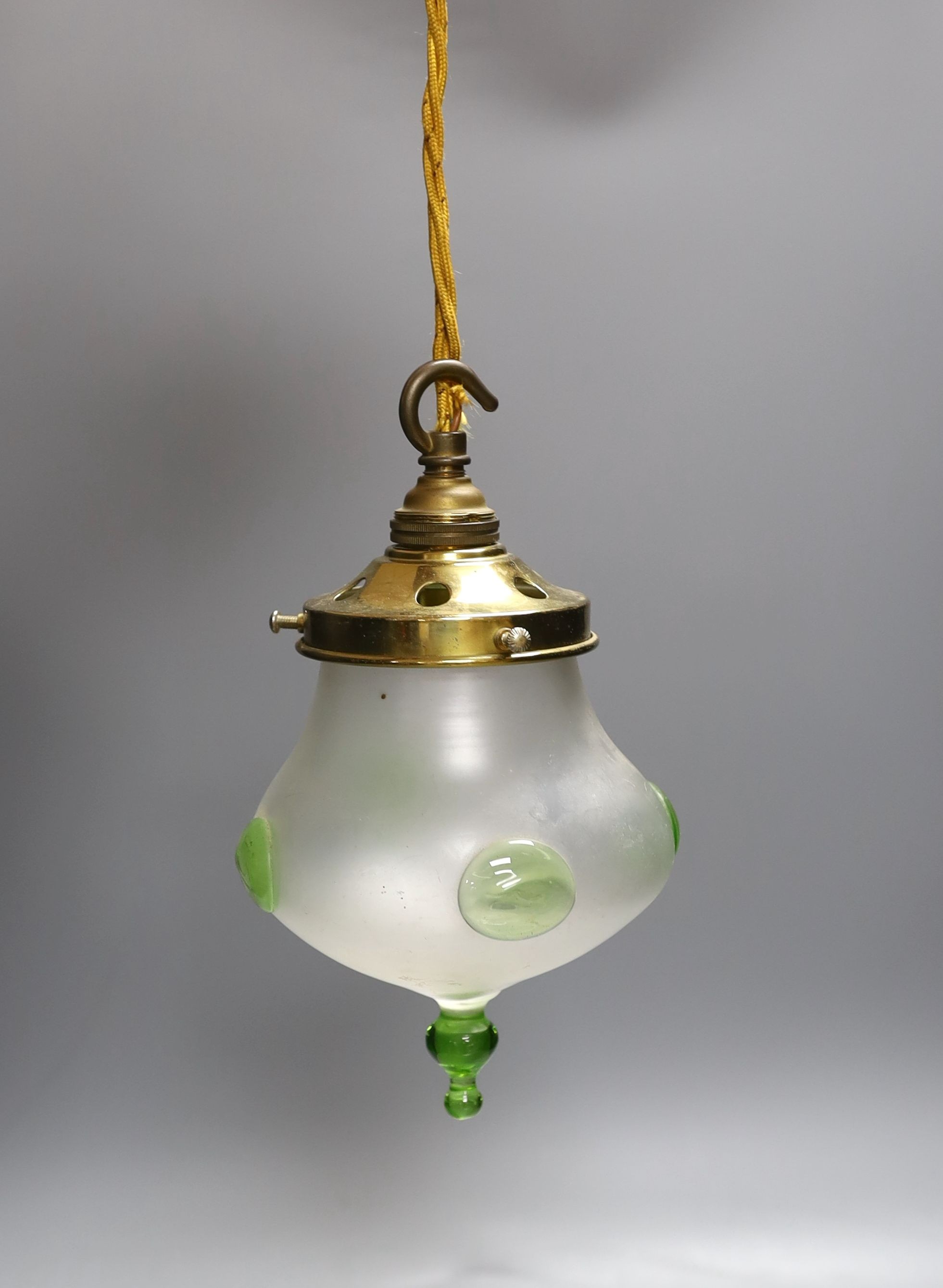 An Art Nouveau light pendant - approx 24cm high