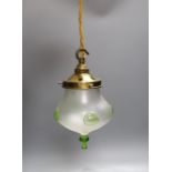 An Art Nouveau light pendant - approx 24cm high