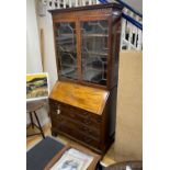 A George III mahogany bureau bookcase, width 106cm, depth 58cm, height 225cm
