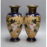 A pair of Doulton Lambeth vases, c.1900, 30cm tall