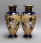 A pair of Doulton Lambeth vases, c.1900, 30cm tall