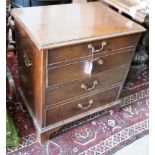 A 19th century mahogany hinge top commode with dummy drawer front, width 65cm, depth 47cm, height