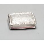 A George IV engraved silver rectangular vinaigrette, Smith & Vernon, Birmingham, 1826, 40mm.