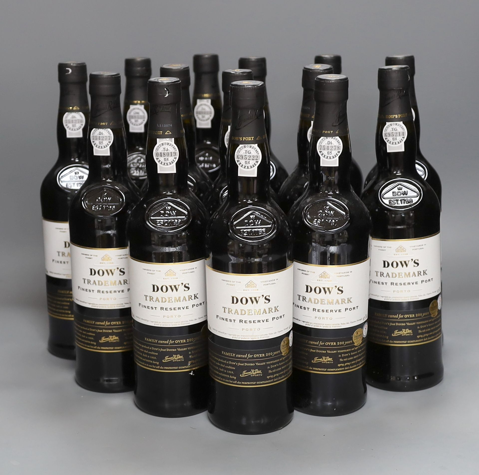 14 bottles of Dows trademark finest reserve port