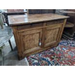 A late 18th / early 19th century French walnut and fruitwood side cabinet, width 130cm, depth