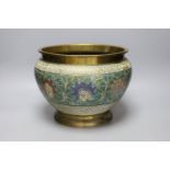 A Japanese champleve enamel and bronze jardiniere, 22cm