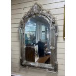 A large Venetian wall mirror with etched gilded borders, width 80cm, height 125cm